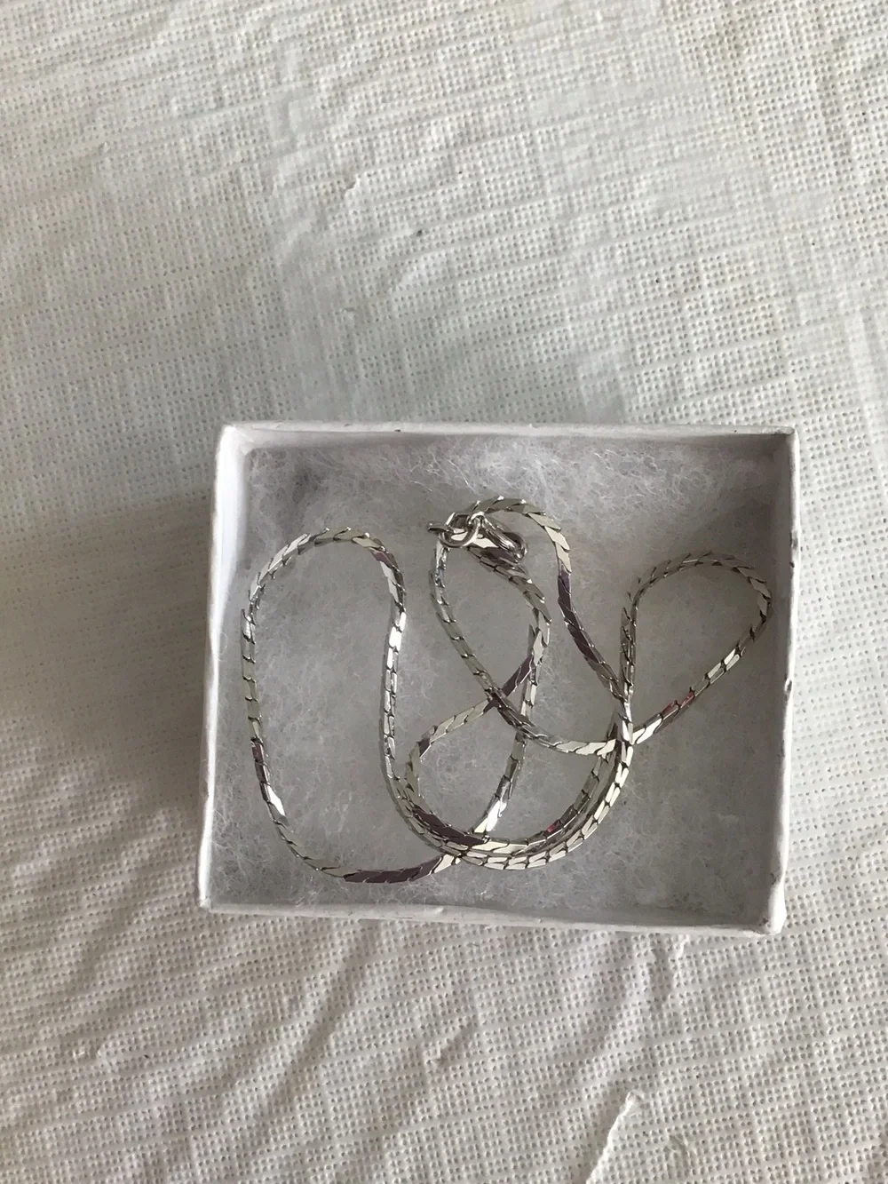 Avon Silver color Women's Flat Snake Chain Necklace